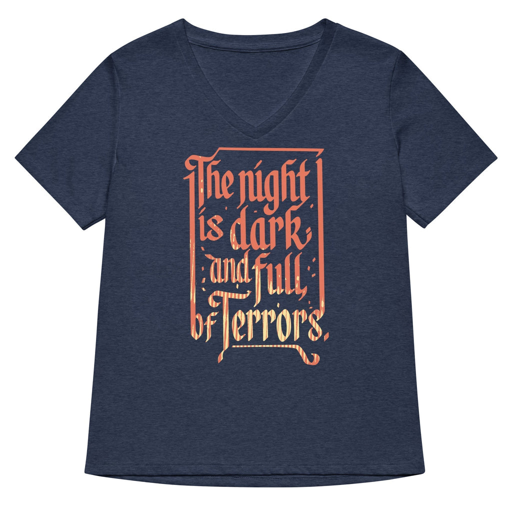 The Night Is Dark And Full Of Terrors Women's V-Neck Tee Hoodie, Sweatshirt | PureTeeCo.com (Image 1)