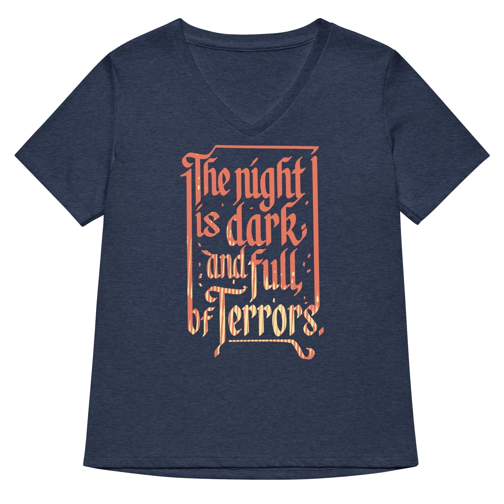 The Night Is Dark And Full Of Terrors Women's V-Neck Tee Hoodie, Sweatshirt | PureTeeCo.com (Image 1)