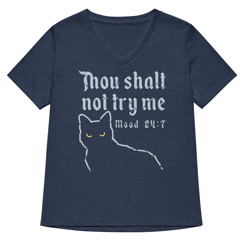 Thou Shalt Not Try Me Women's V-Neck Tee Hoodie, Sweatshirt | PureTeeCo.com (Image 2)