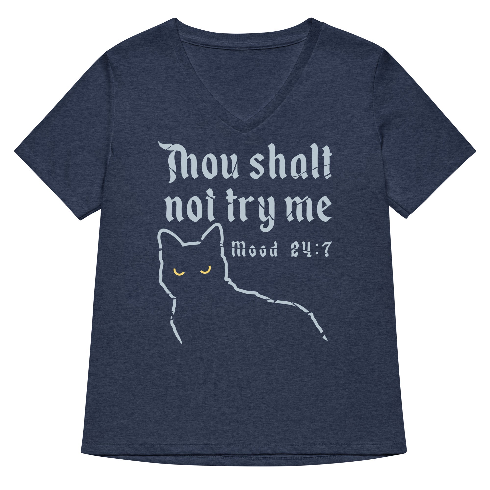 Thou Shalt Not Try Me Women's V-Neck Tee Hoodie, Sweatshirt | PureTeeCo.com (Image 2)