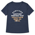 Survived Another Meeting Women's V-Neck Tee Hoodie, Sweatshirt | PureTeeCo.com (Image 1)