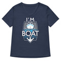 I'm On A Boat Women's V-Neck Tee Hoodie, Sweatshirt | PureTeeCo.com (Image 1)