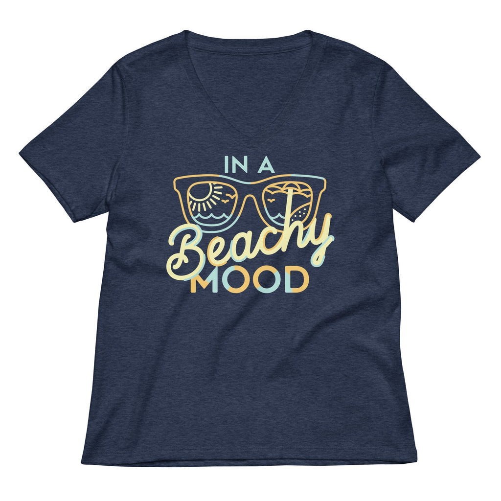 In A Beachy Mood Women's V-Neck Tee Hoodie, Sweatshirt | PureTeeCo.com (Image 3)