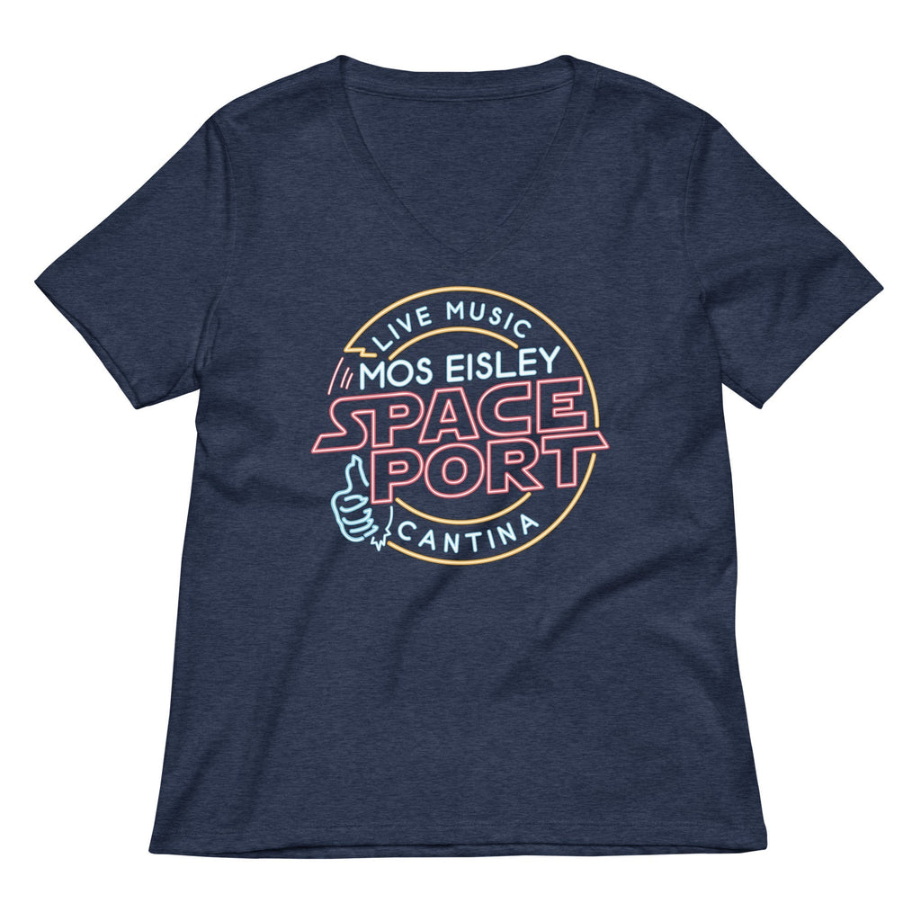 Mos Eisley Space Port Women's V-Neck Tee Hoodie, Sweatshirt | PureTeeCo.com (Image 1)