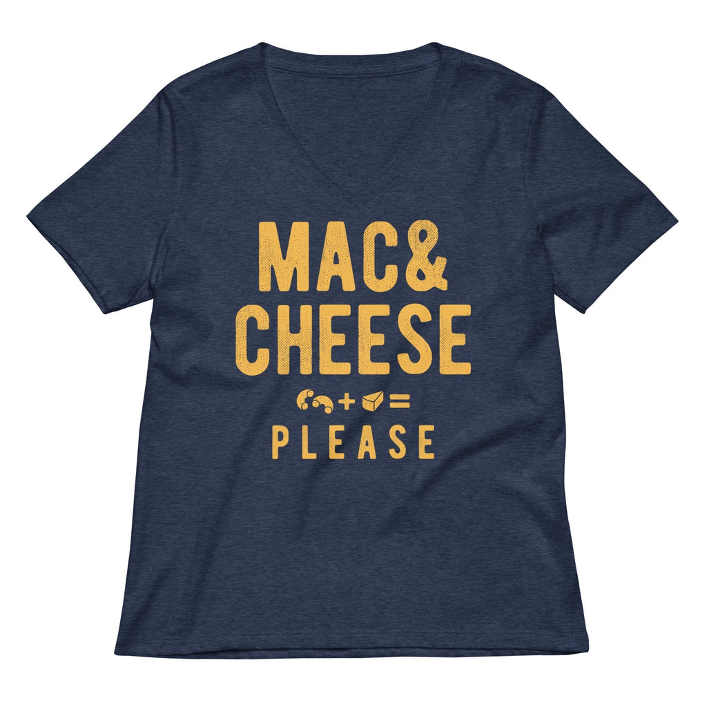Mac And Cheese Please Women's V-Neck Tee Hoodie, Sweatshirt | PureTeeCo.com (Image 3)