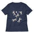 Wolves In Space Women's V-Neck Tee Hoodie, Sweatshirt | PureTeeCo.com (Image 1)