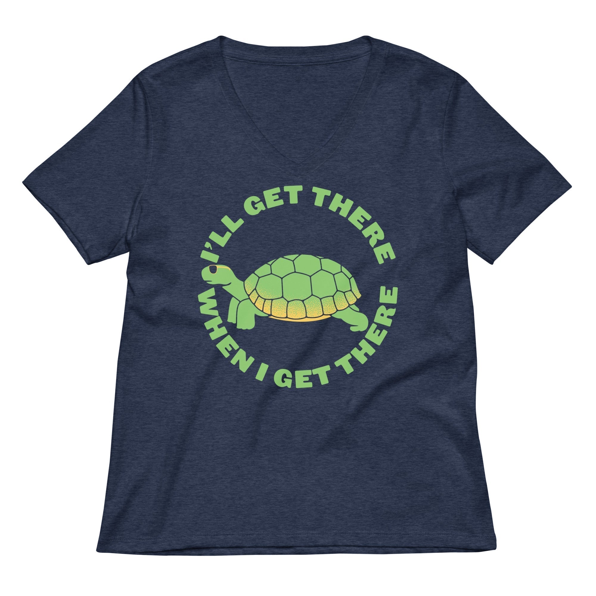 I'll Get There When I Get There Women's V-Neck Tee Hoodie, Sweatshirt | PureTeeCo.com (Image 2)