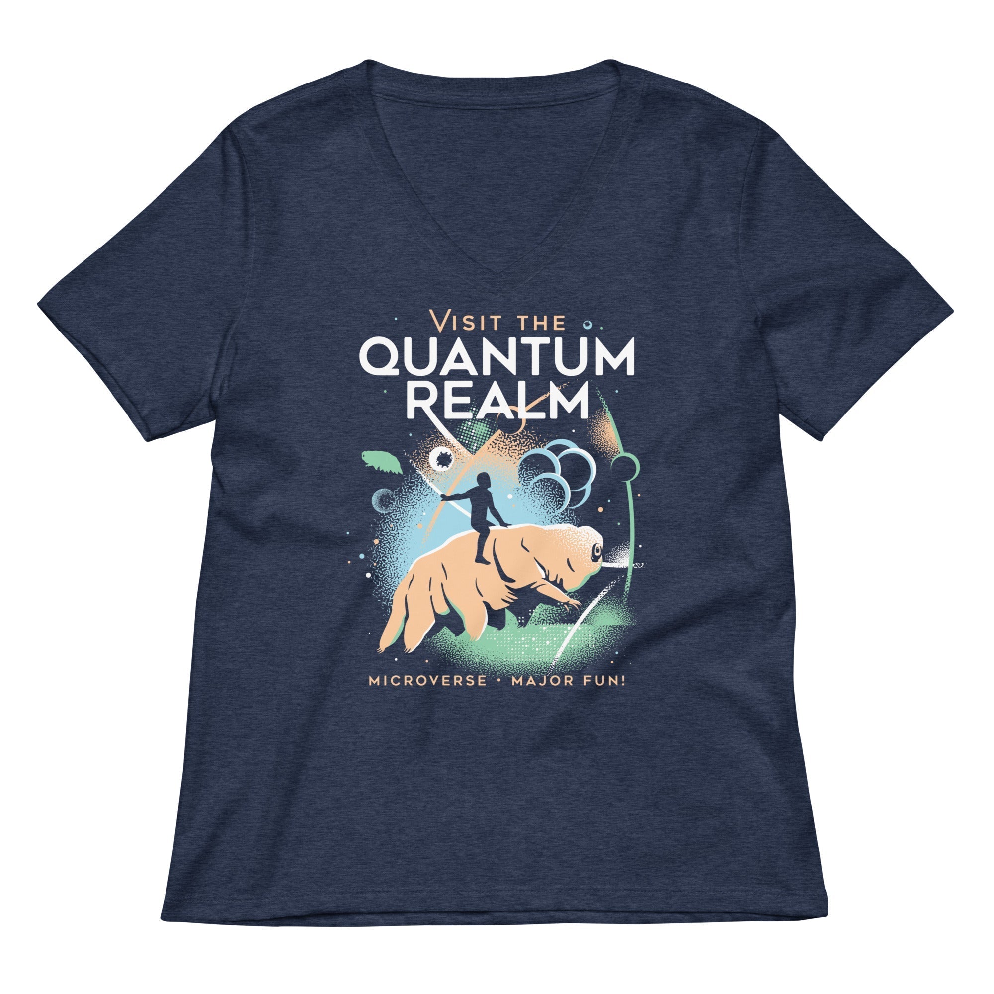 Visit The Quantum Realm Women's V-Neck Tee Hoodie, Sweatshirt | PureTeeCo.com (Image 2)