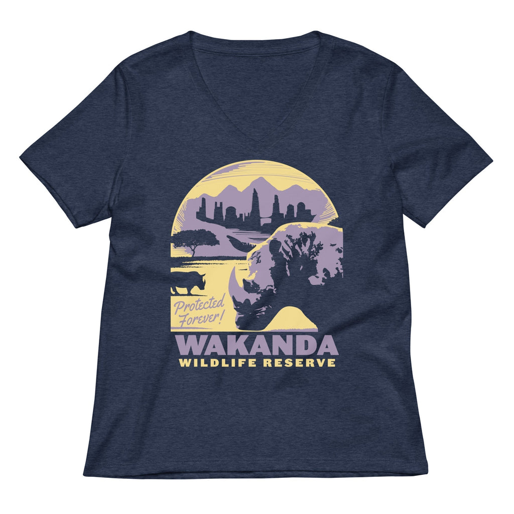 Wakanda Wildlife Reserve Women's V-Neck Tee Hoodie, Sweatshirt | PureTeeCo.com (Image 2)
