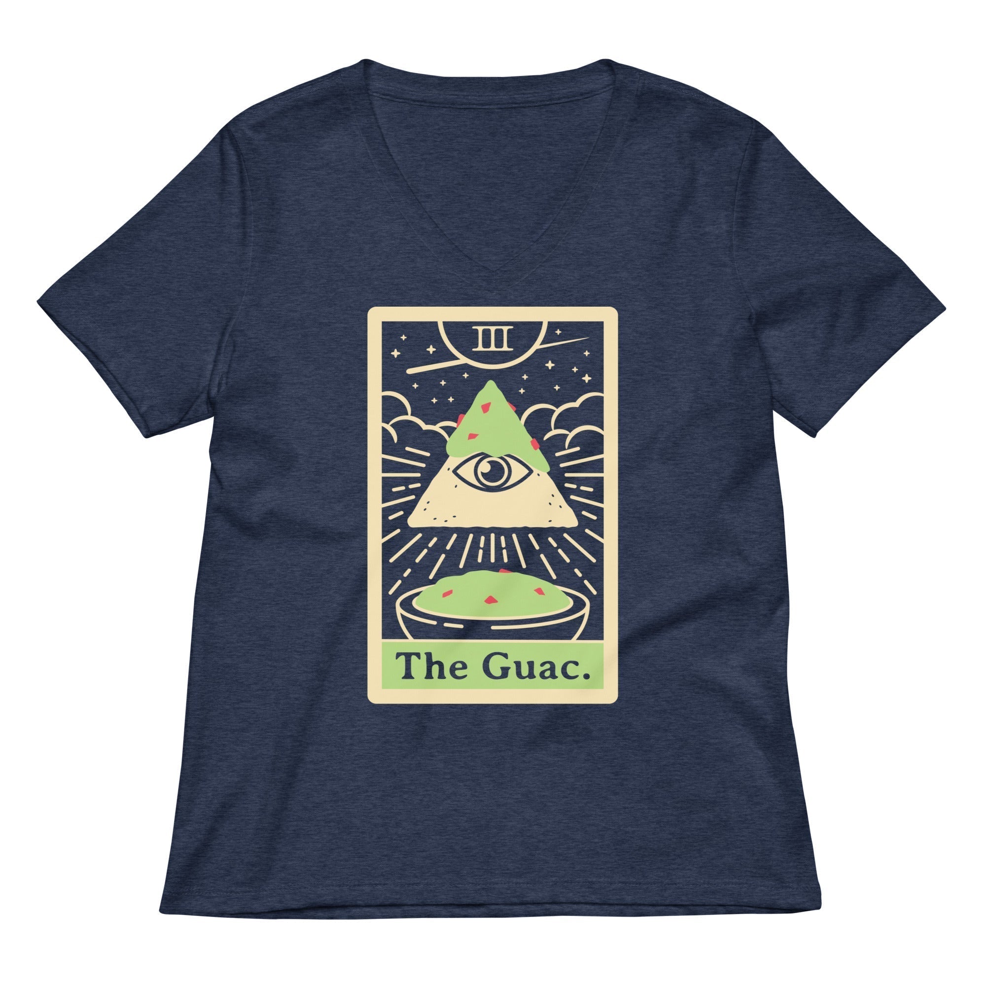 The Guac Tarot Women's V-Neck Tee Hoodie, Sweatshirt | PureTeeCo.com (Image 2)
