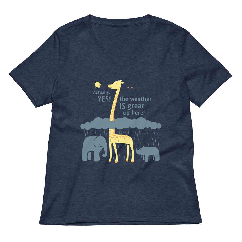 The Weather Is Great Up Here! Women's V-Neck Tee Hoodie, Sweatshirt | PureTeeCo.com (Image 2)