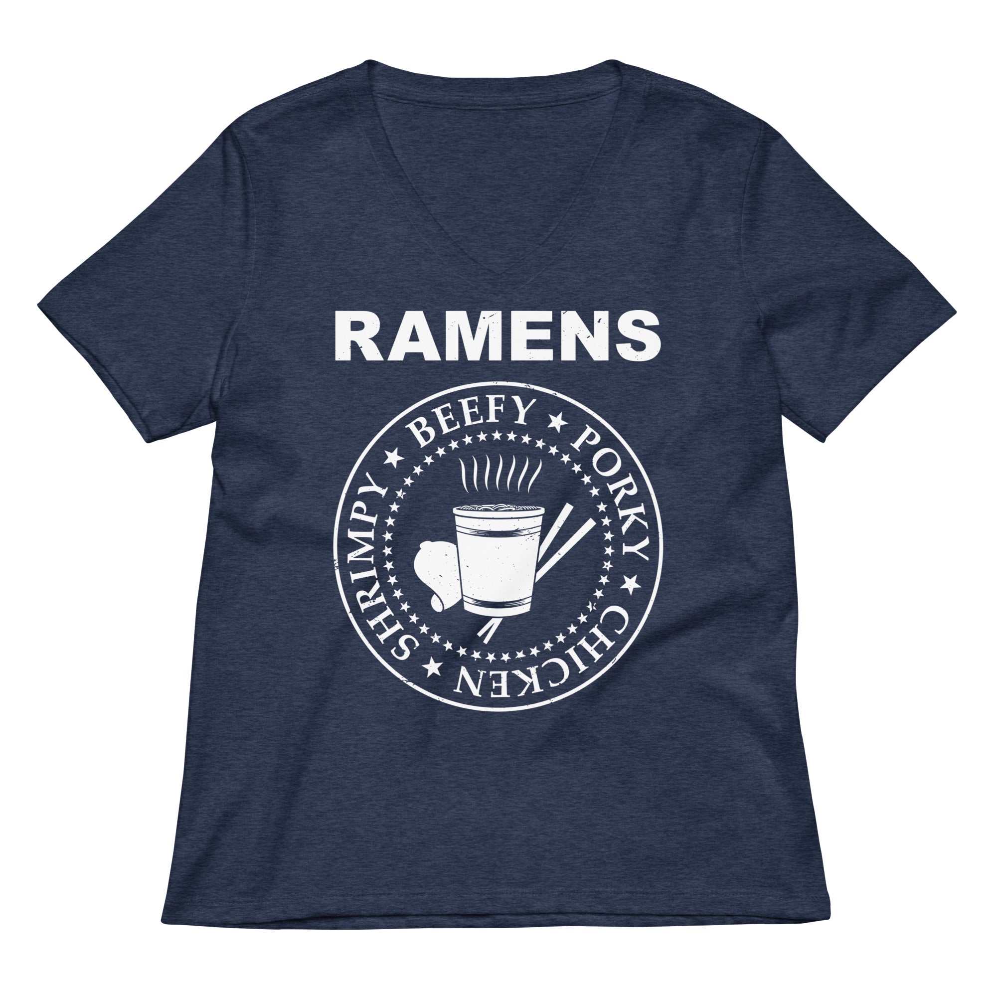 Ramens Women's V-Neck Tee Hoodie, Sweatshirt | PureTeeCo.com (Image 4)