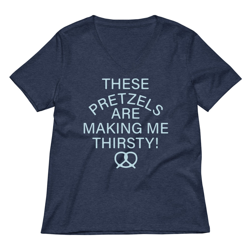 These Pretzels Are Making Me Thirsty! Women's V-Neck Tee Hoodie, Sweatshirt | PureTeeCo.com (Image 3)