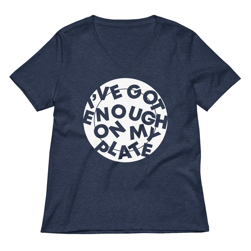 I've Got Enough On My Plate Women's V-Neck Tee Hoodie, Sweatshirt | PureTeeCo.com (Image 2)