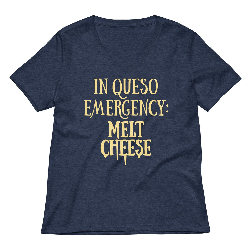 In Queso Emergency: Melt Cheese Women's V-Neck Tee Hoodie, Sweatshirt | PureTeeCo.com (Image 2)