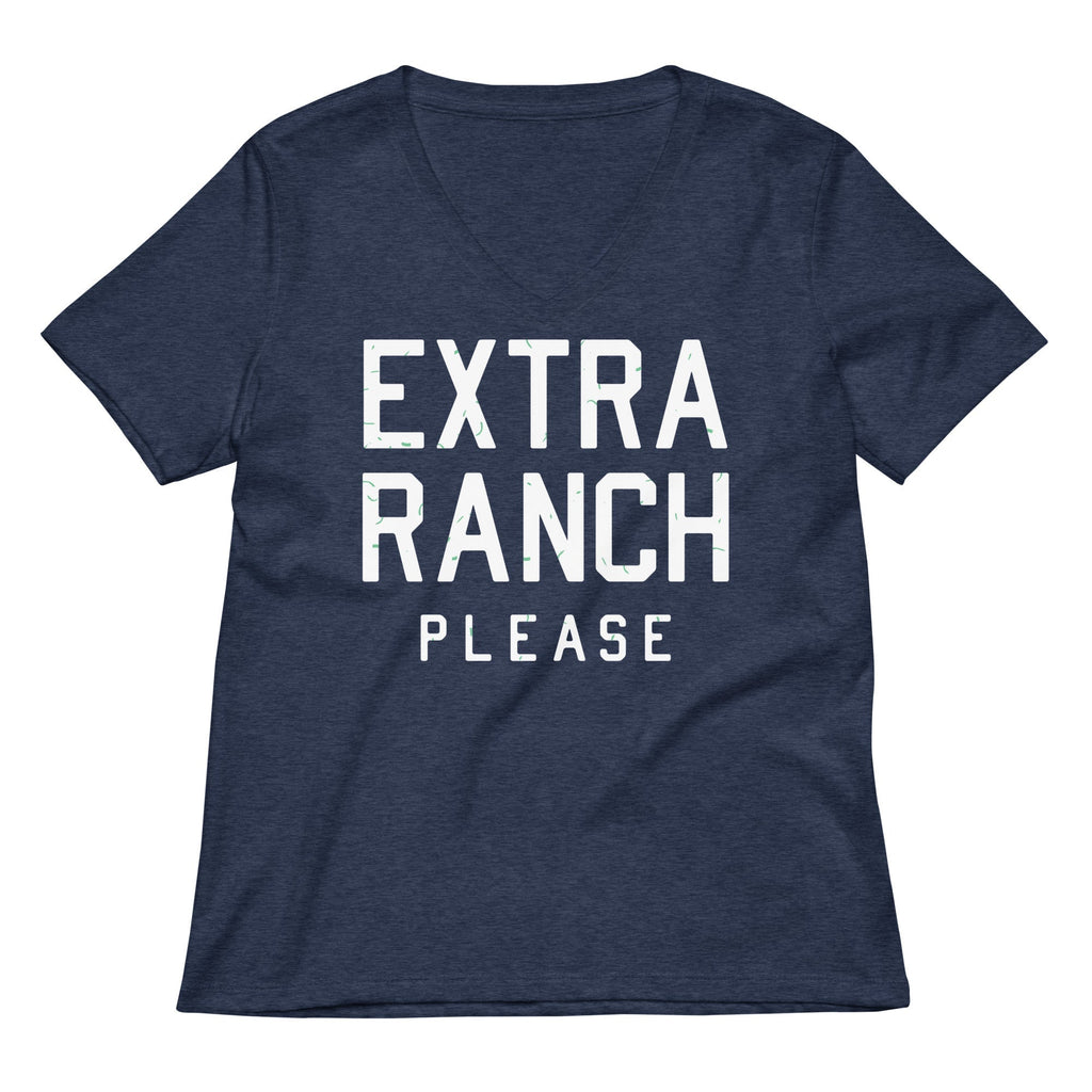 Extra Ranch Please Women's V-Neck Tee Hoodie, Sweatshirt | PureTeeCo.com (Image 2)