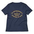 I Should Have Stayed In Bed Women's V-Neck Tee Hoodie, Sweatshirt | PureTeeCo.com (Image 1)
