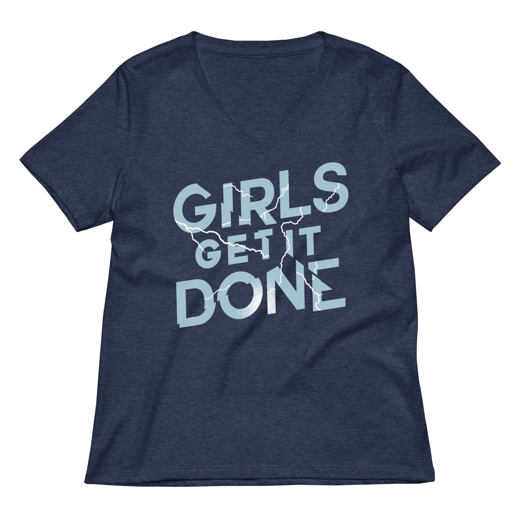 Girls Get It Done Women's V-Neck Tee Hoodie, Sweatshirt | PureTeeCo.com (Image 2)