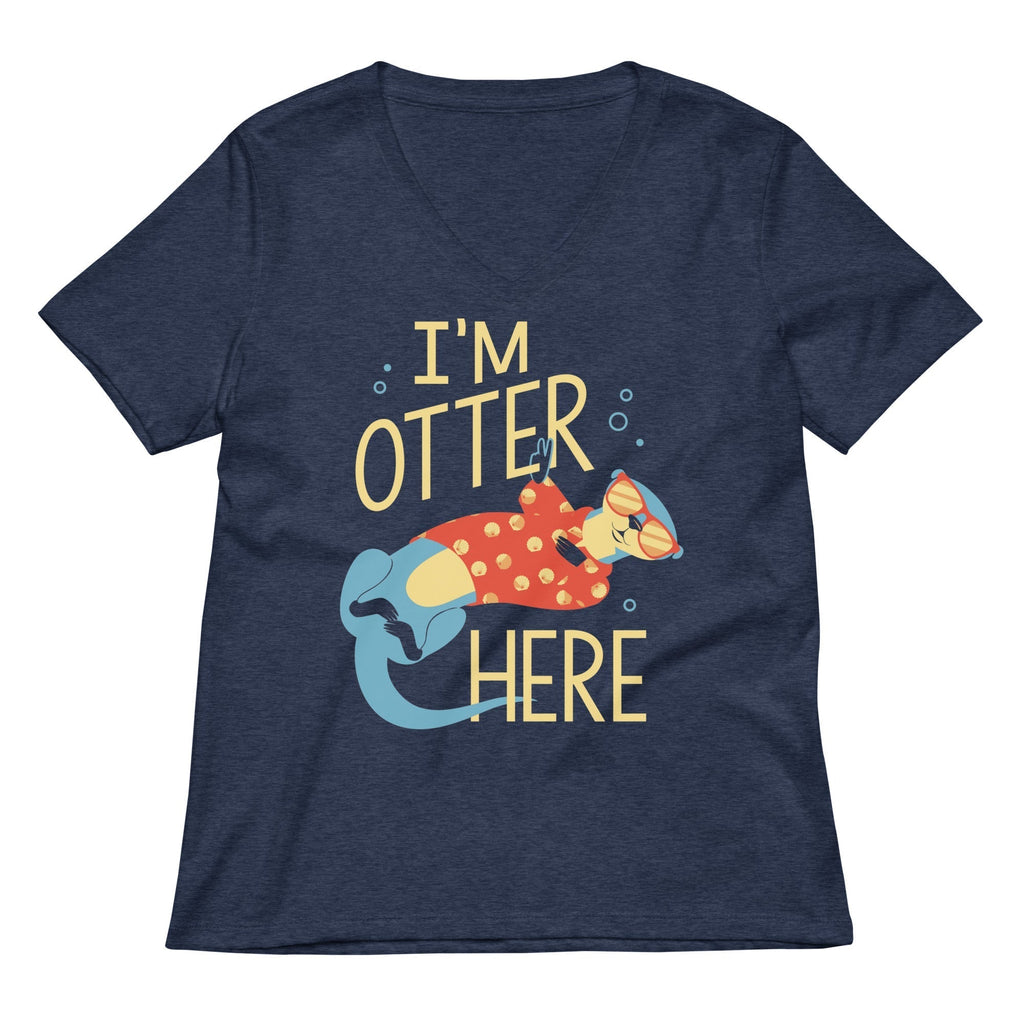 I'm Otter Here Women's V-Neck Tee Hoodie, Sweatshirt | PureTeeCo.com (Image 2)
