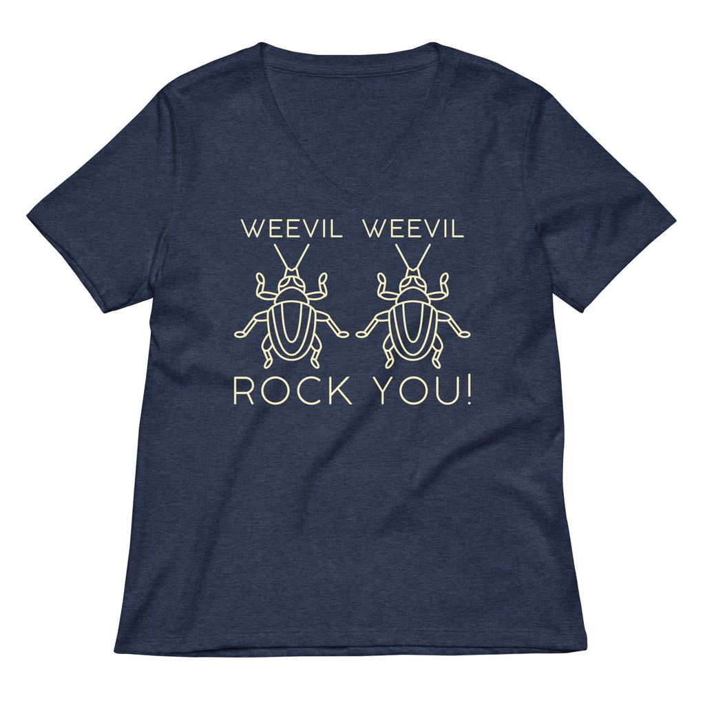 Weevil Weevil Rock You! Women's V-Neck Tee Hoodie, Sweatshirt | PureTeeCo.com (Image 3)