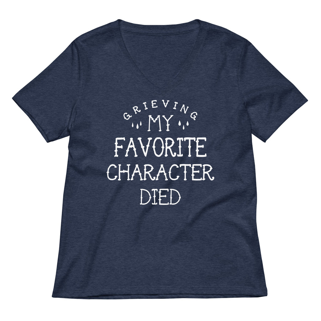 My Favorite Character Died Women's V-Neck Tee Hoodie, Sweatshirt | PureTeeCo.com (Image 2)