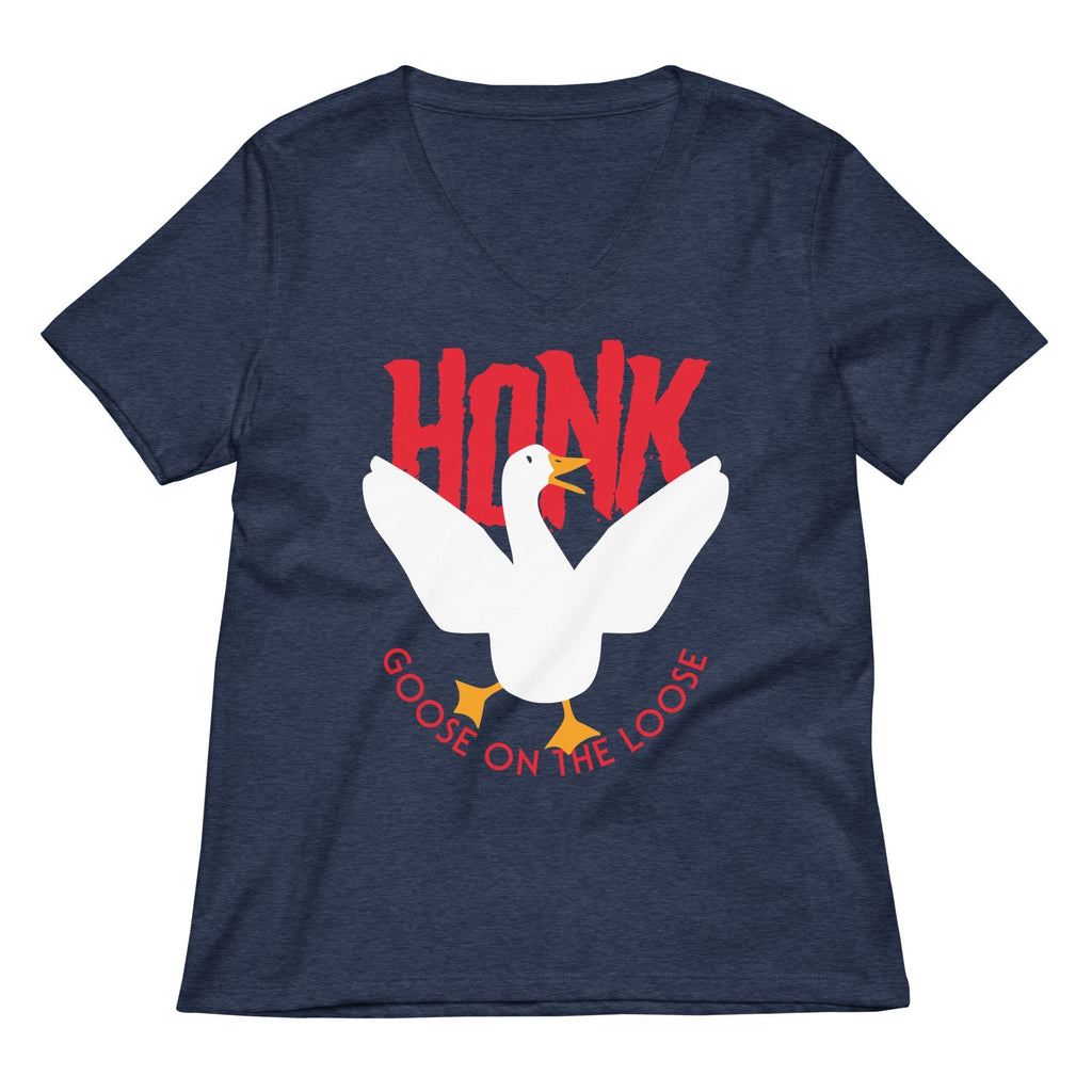 Honk Goose On The Loose Women's V-Neck Tee Hoodie, Sweatshirt | PureTeeCo.com (Image 2)