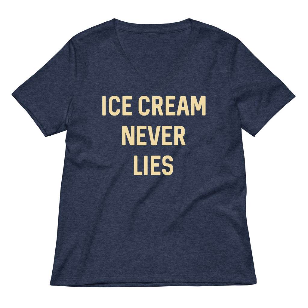 Ice Cream Never Lies Women's V-Neck Tee Hoodie, Sweatshirt | PureTeeCo.com (Image 2)