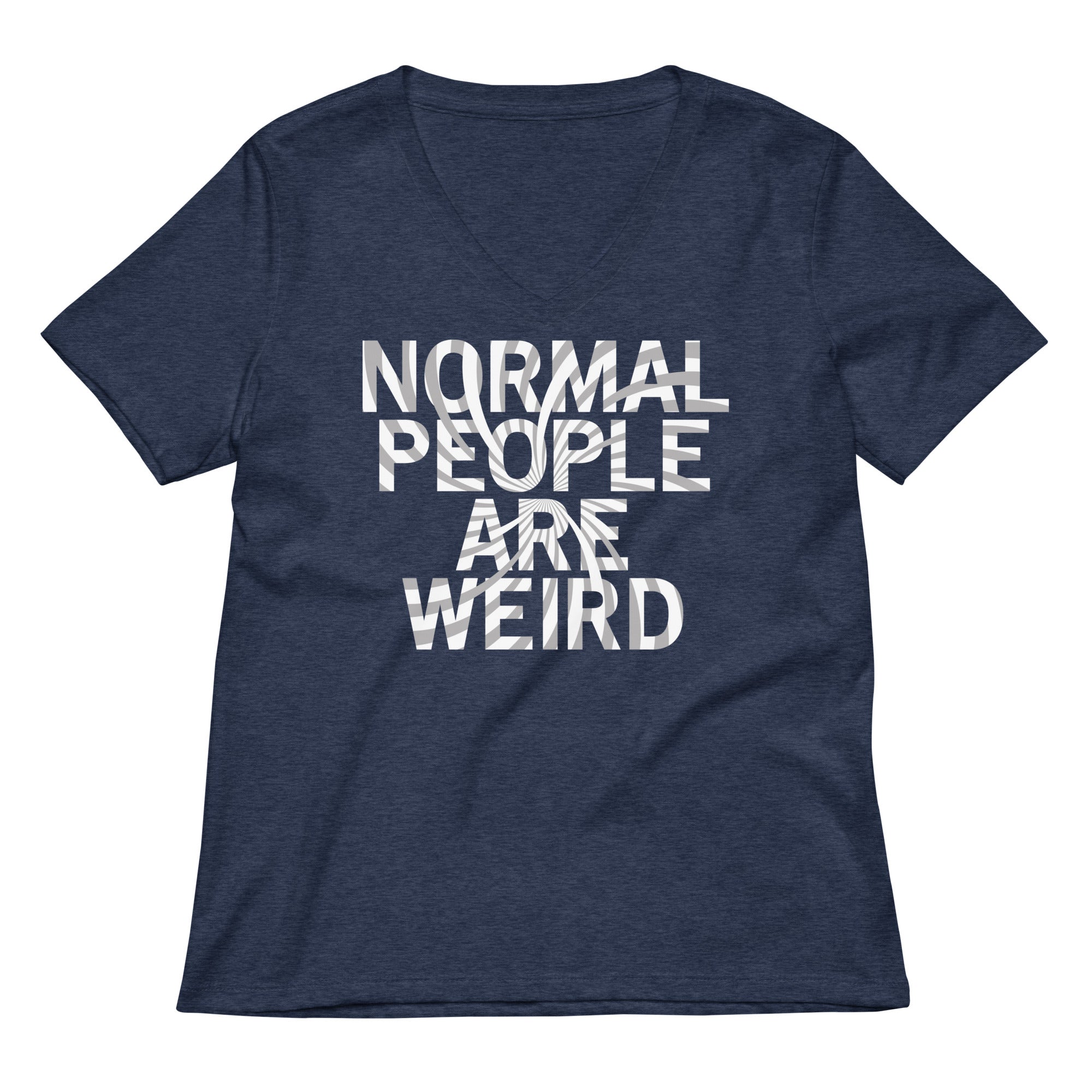 Normal People Are Weird Women's V-Neck Tee Hoodie, Sweatshirt | PureTeeCo.com (Image 2)