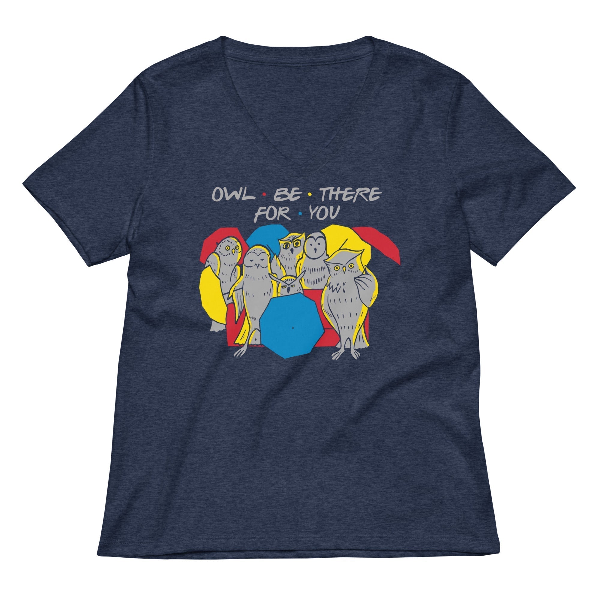 Owl Be There For You Women's V-Neck Tee Hoodie, Sweatshirt | PureTeeCo.com (Image 2)