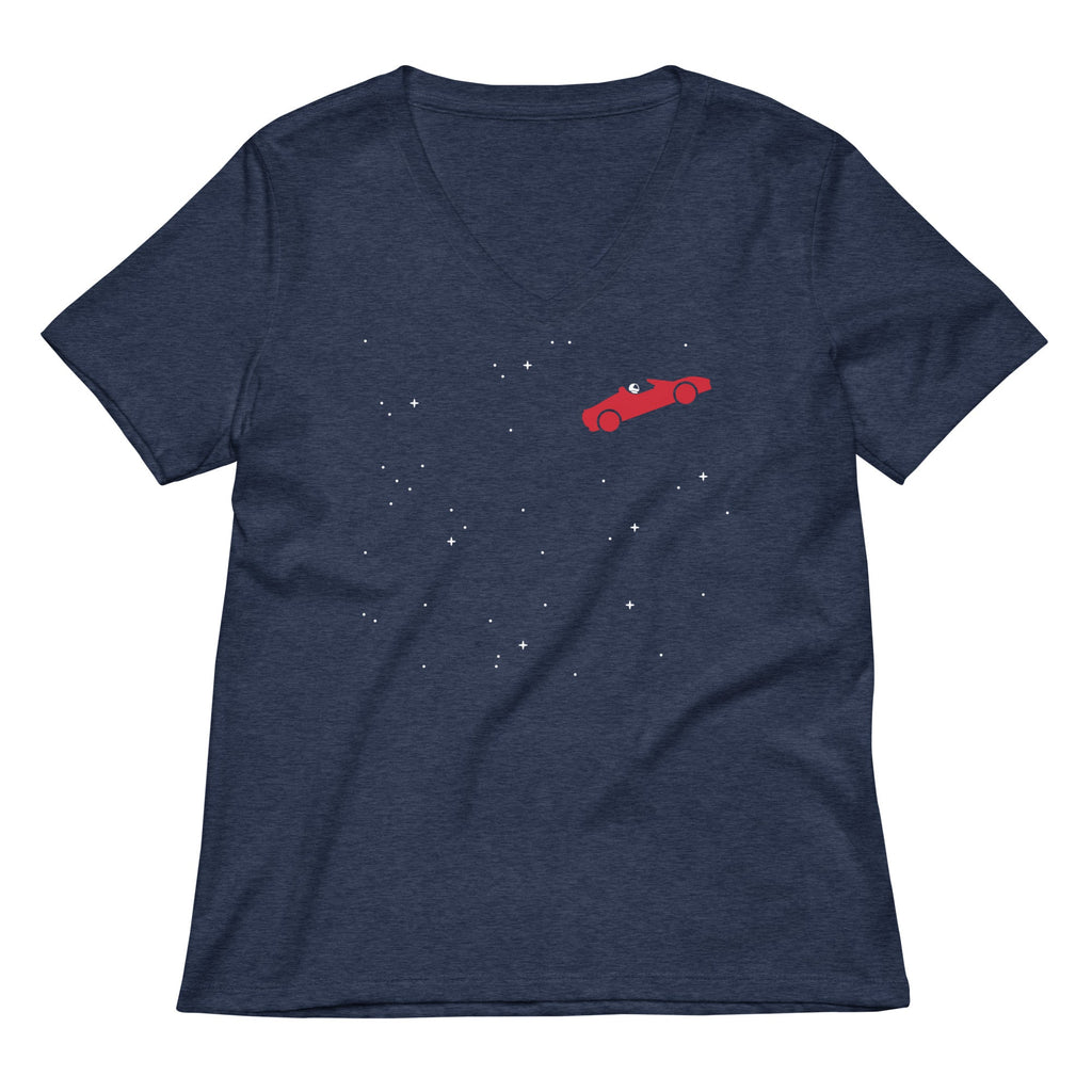 Space Road Women's V-Neck Tee Hoodie, Sweatshirt | PureTeeCo.com (Image 2)