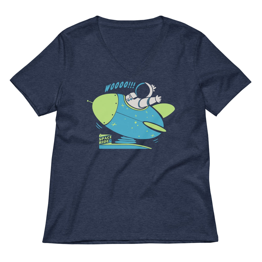 Space Ride Women's V-Neck Tee Hoodie, Sweatshirt | PureTeeCo.com (Image 2)