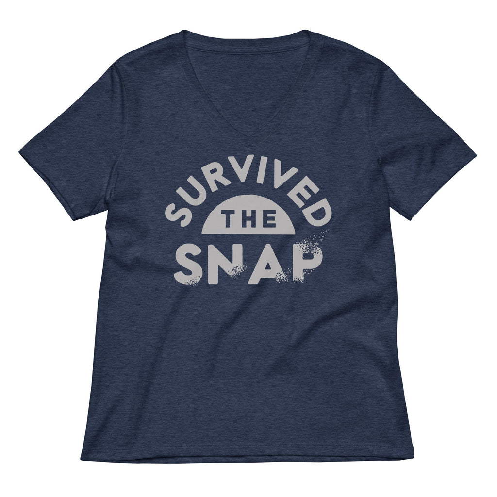 Survived The Snap Women's V-Neck Tee Hoodie, Sweatshirt | PureTeeCo.com (Image 1)