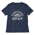 Survived The Snap Women's V-Neck Tee Hoodie, Sweatshirt | PureTeeCo.com (Image 1)