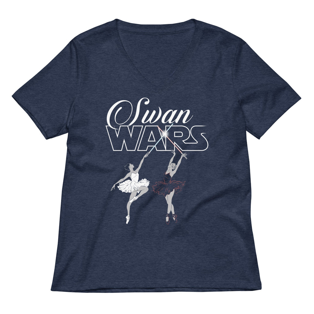 Swan Wars Women's V-Neck Tee Hoodie, Sweatshirt | PureTeeCo.com (Image 2)