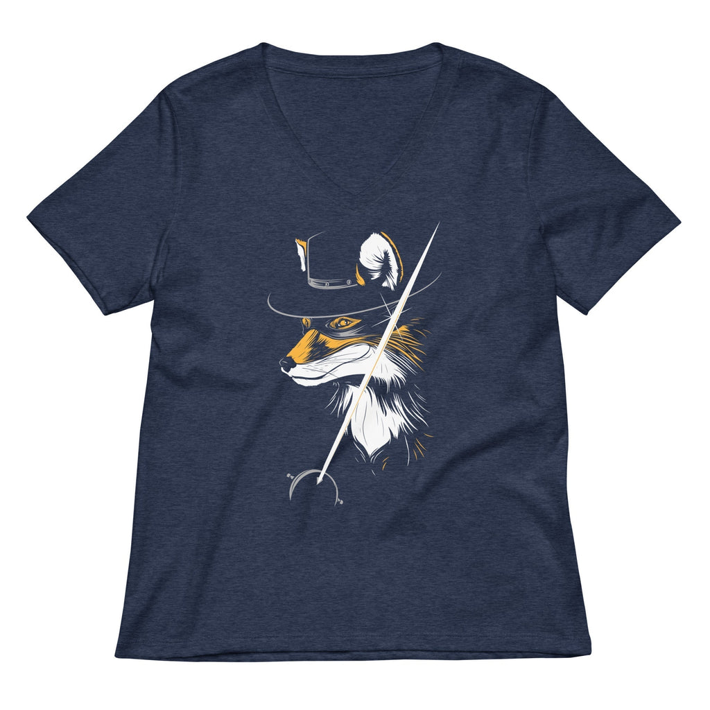 The Fox Women's V-Neck Tee Hoodie, Sweatshirt | PureTeeCo.com (Image 2)