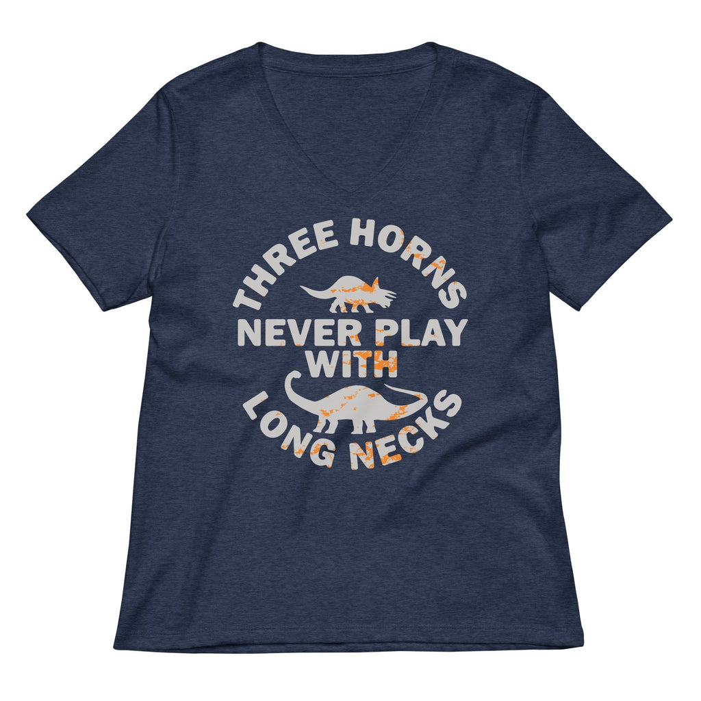 Three Horns Never Play With Long Necks Women's V-Neck Tee Hoodie, Sweatshirt | PureTeeCo.com (Image 2)
