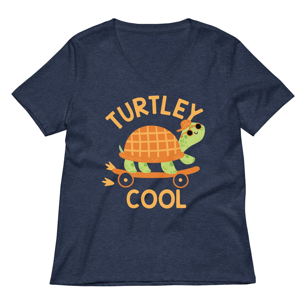 Turtley Cool Women's V-Neck Tee Hoodie, Sweatshirt | PureTeeCo.com (Image 2)