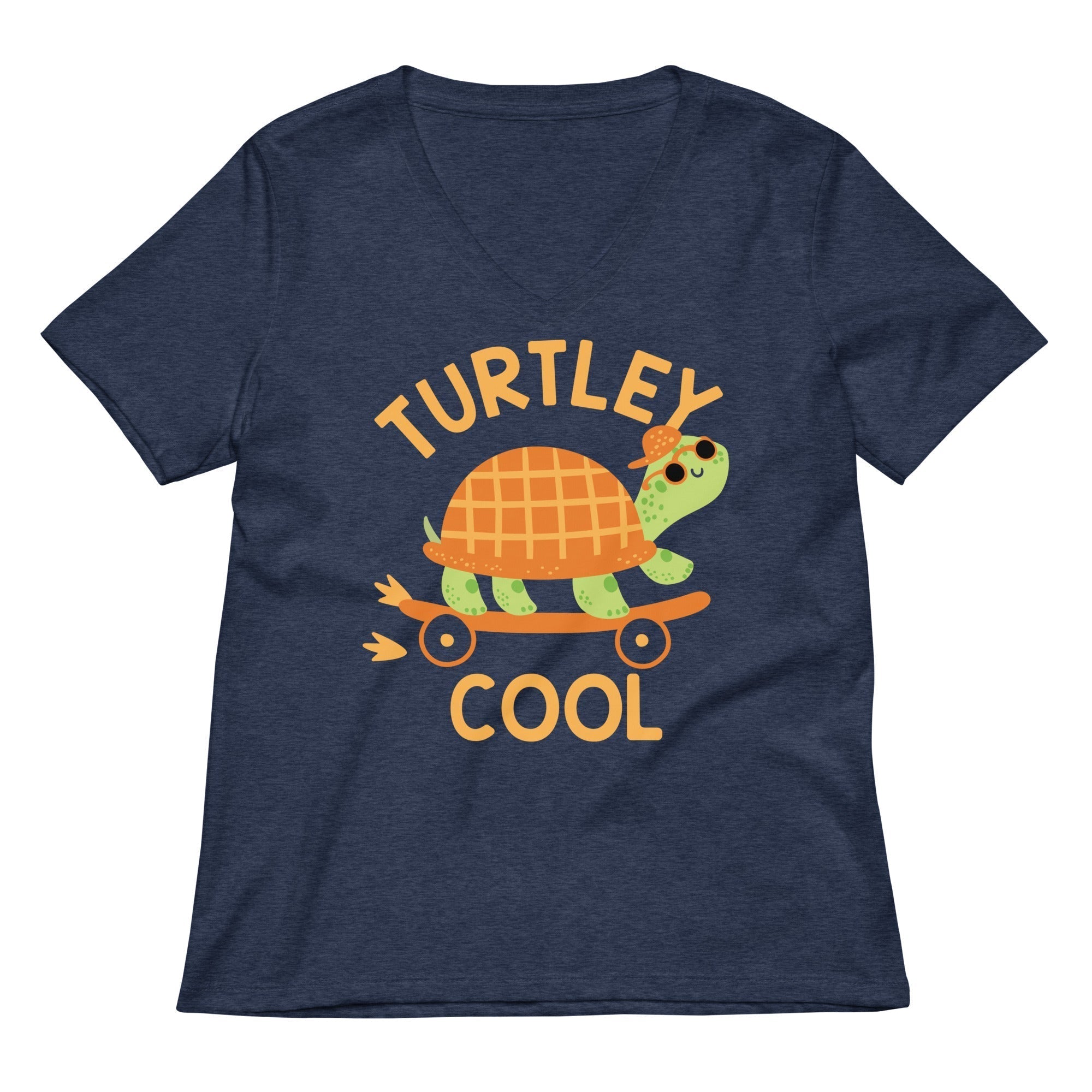 Turtley Cool Women's V-Neck Tee Hoodie, Sweatshirt | PureTeeCo.com (Image 2)