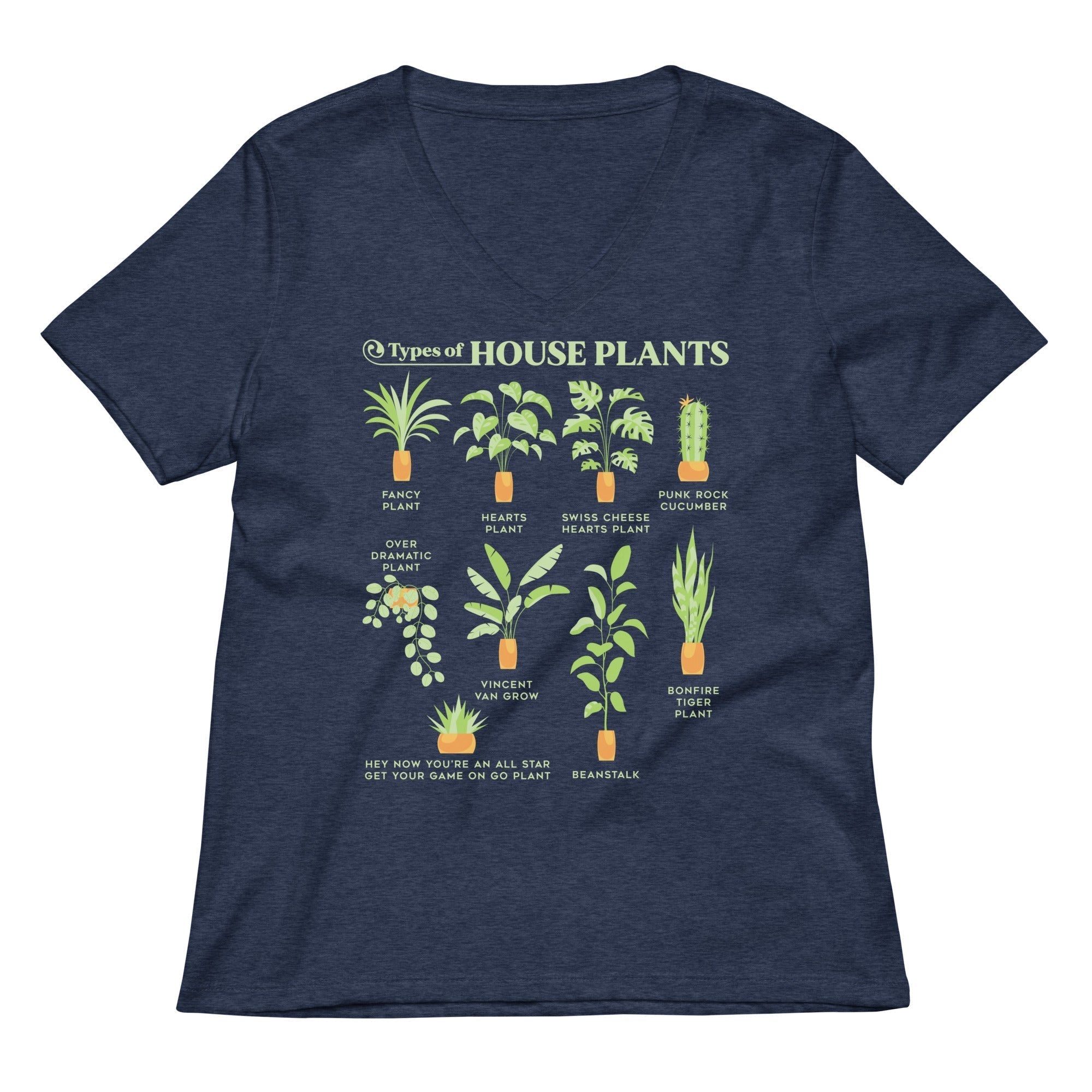 Types Of House Plants Women's V-Neck Tee Hoodie, Sweatshirt | PureTeeCo.com (Image 2)