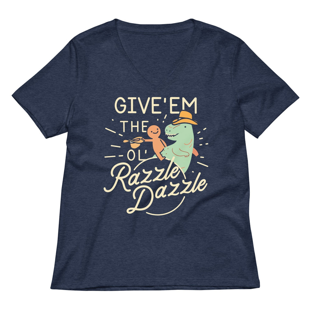 Give'em The Ol' Razzle Dazzle Women's V-Neck Tee Hoodie, Sweatshirt | PureTeeCo.com (Image 1)