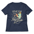 Give'em The Ol' Razzle Dazzle Women's V-Neck Tee Hoodie, Sweatshirt | PureTeeCo.com (Image 1)