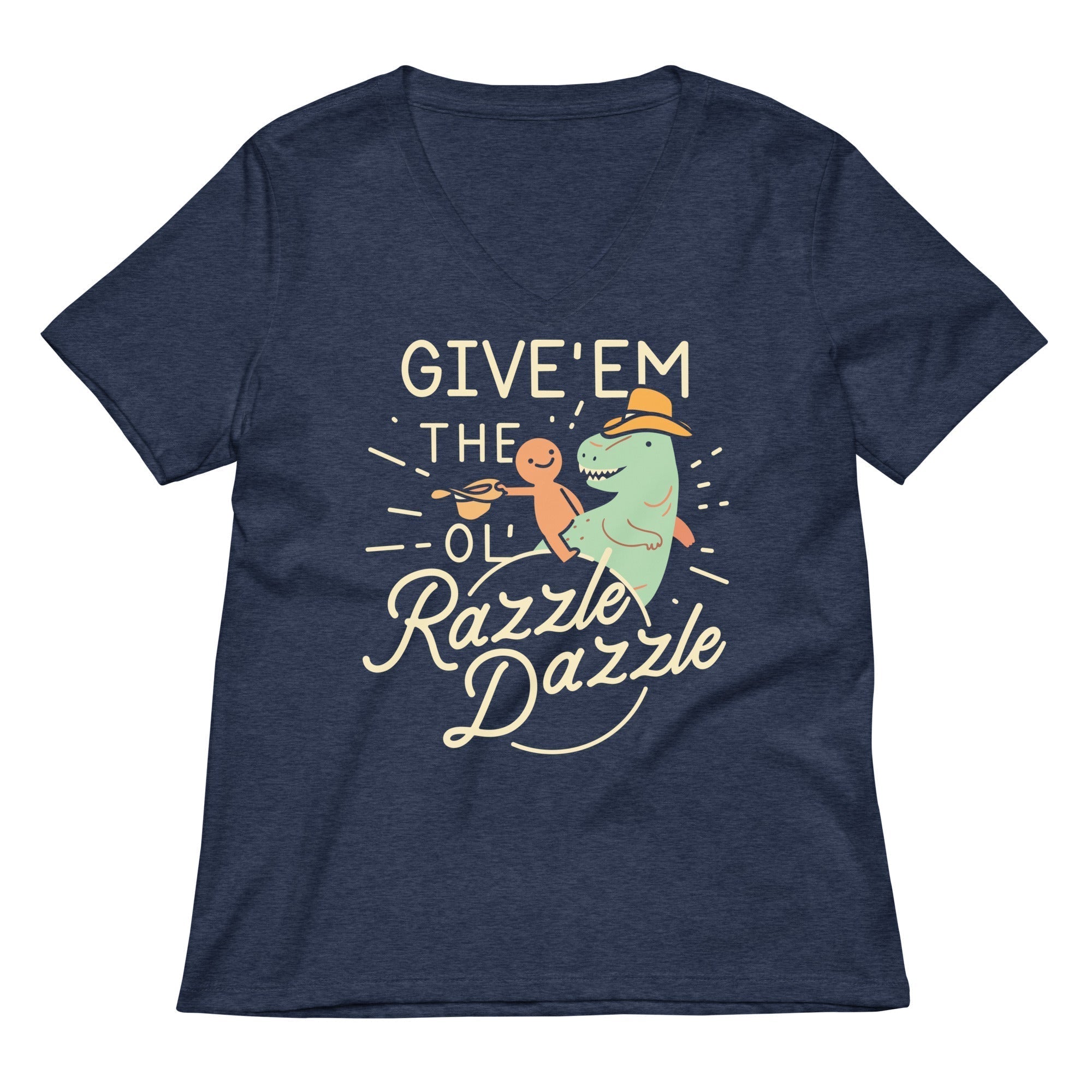 Give'em The Ol' Razzle Dazzle Women's V-Neck Tee Hoodie, Sweatshirt | PureTeeCo.com (Image 1)