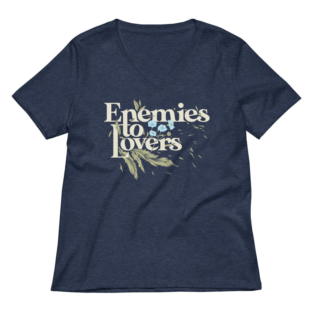 Enemies To Lovers Women's V-Neck Tee Hoodie, Sweatshirt | PureTeeCo.com (Image 3)