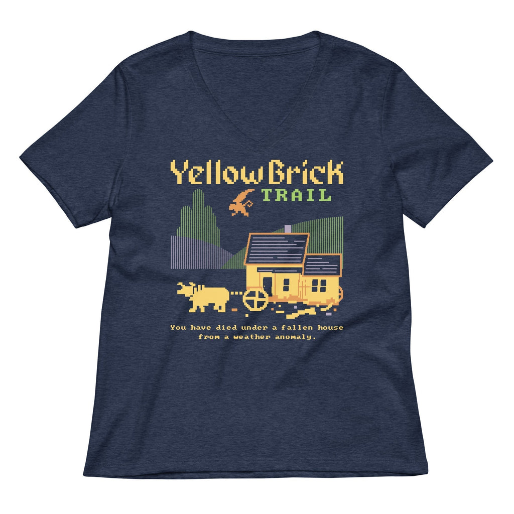 Yellow Brick Trail Women's V-Neck Tee Hoodie, Sweatshirt | PureTeeCo.com (Image 2)