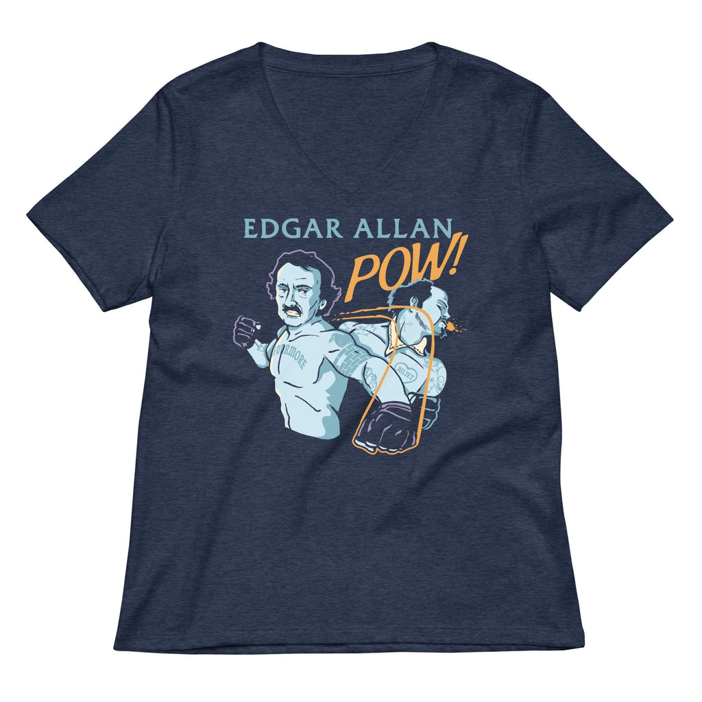 Edgar Allan Pow! Women's V-Neck Tee Hoodie, Sweatshirt | PureTeeCo.com (Image 1)