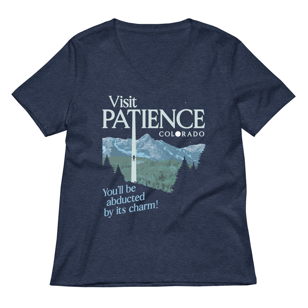 Visit Patience Colorado Women's V-Neck Tee Hoodie, Sweatshirt | PureTeeCo.com (Image 1)