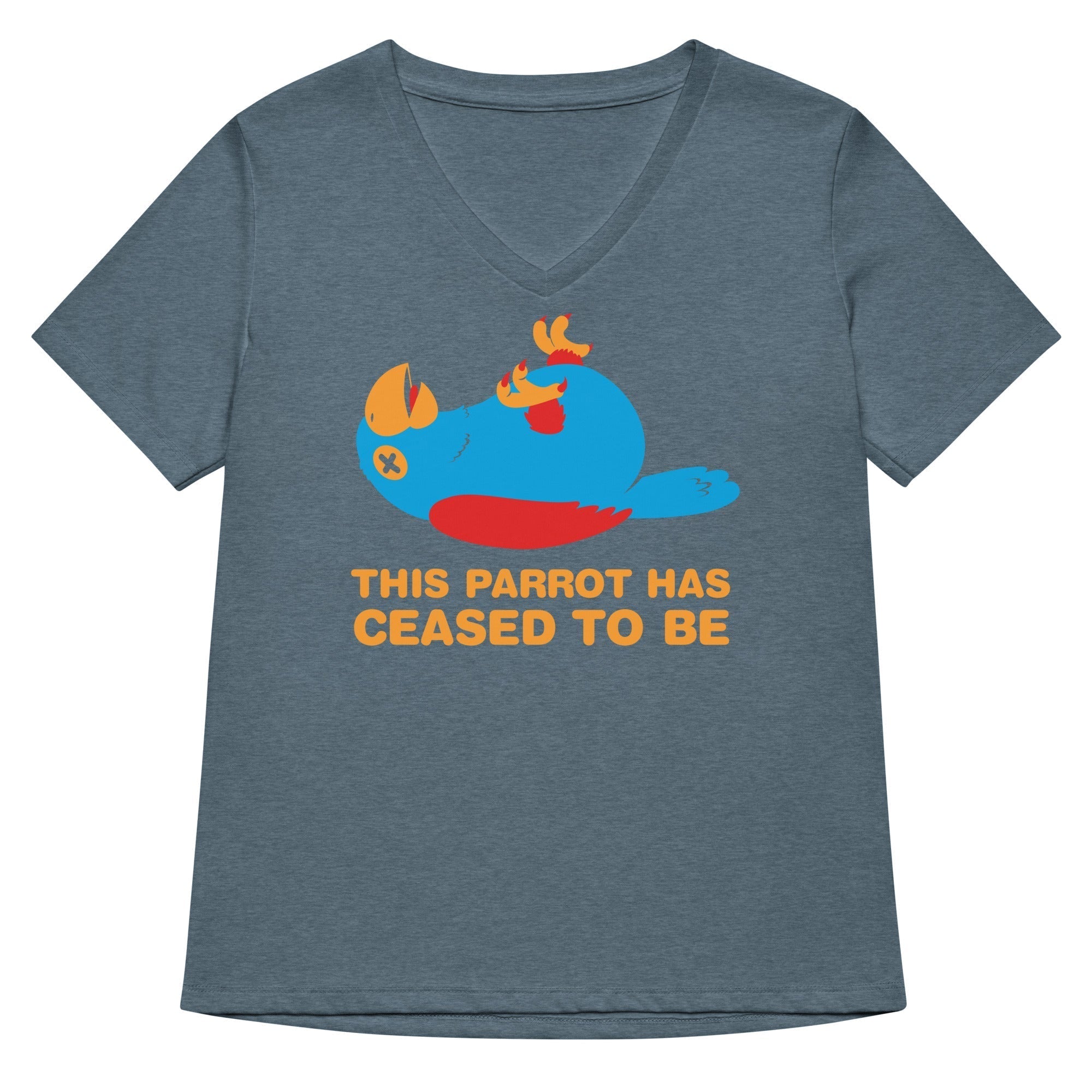 This Parrot Has Ceased To Be Women's V-Neck Tee Hoodie, Sweatshirt | PureTeeCo.com (Image 4)