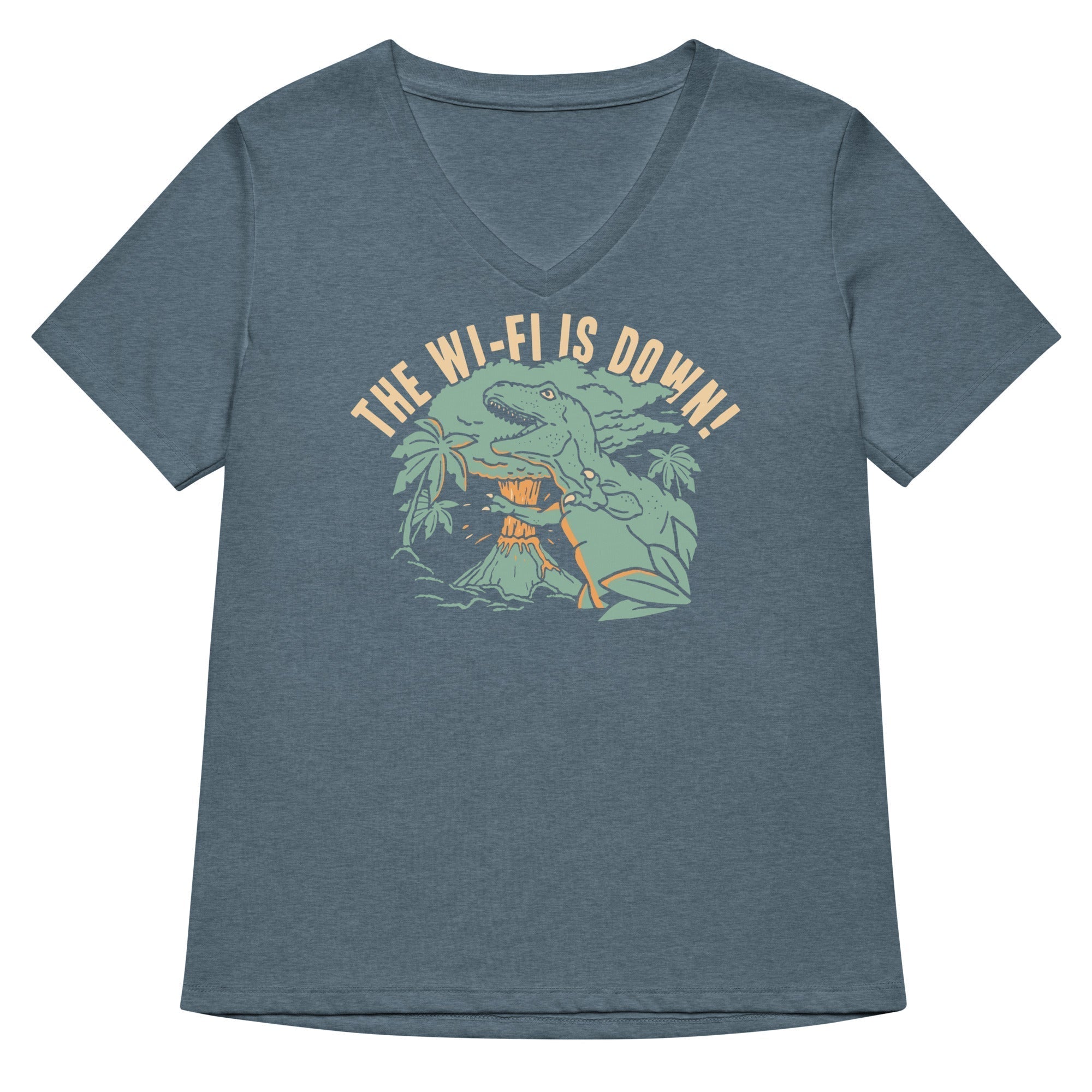 The Wi-Fi Is Down! Women's V-Neck Tee Hoodie, Sweatshirt | PureTeeCo.com (Image 4)