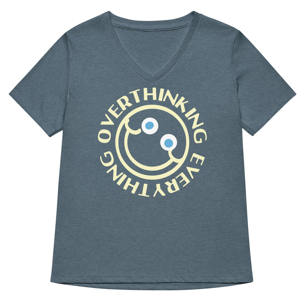 Overthinking Everything Women's V-Neck Tee Hoodie, Sweatshirt | PureTeeCo.com (Image 1)