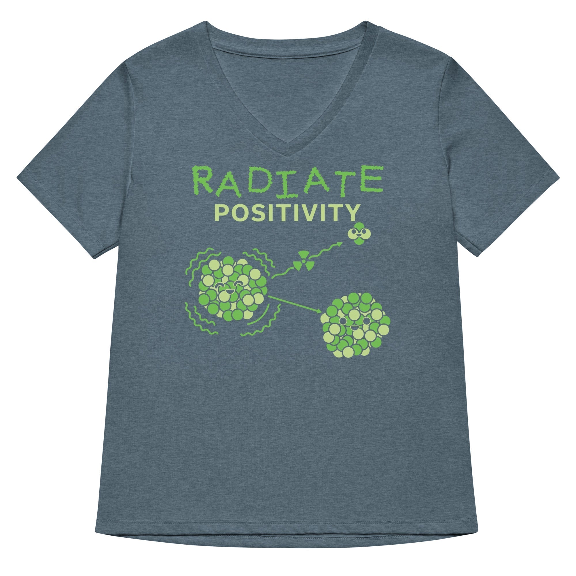 Radiate Positivity Women's V-Neck Tee Hoodie, Sweatshirt | PureTeeCo.com (Image 4)